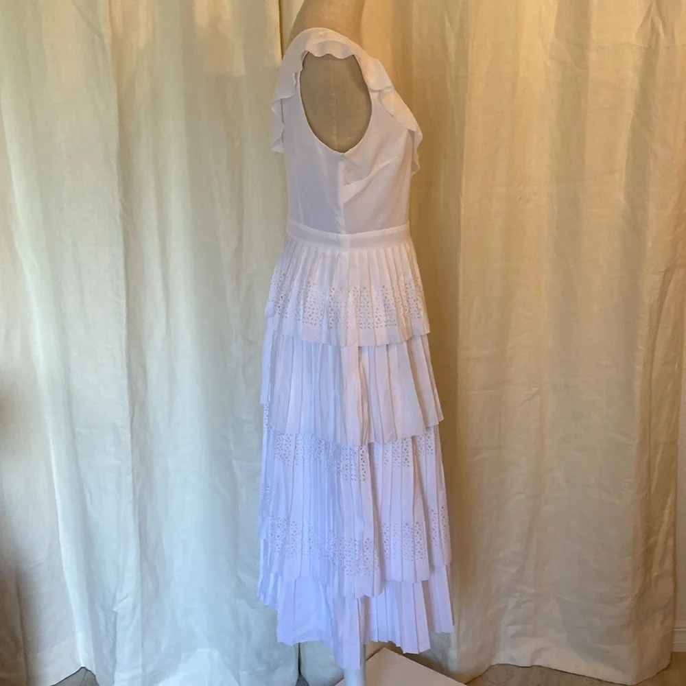 Banana Republic Laser Cut Ruffle Tier Midi Dress - Picture 5 of 11